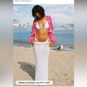 Princess Polly White Ribbed Maxi Pencil Skirt